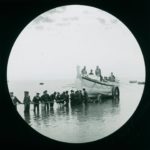 Bembridge lifeboat, Queen Victoria, on the edge of the water during lifeboat practice