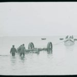 Bembridge lifeboat, Queen Victoria, having just been launched during lifeboat practice