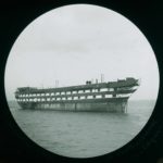 Ex-Royal Navy ship HMS Edgar at Spithead whilst in use as a quarantine ship by HM Customs