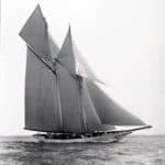 A yacht. Identified by Sheila Caws as probably being Cetonia