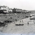 Sandown beach and seafront viewed from the pier in 1911