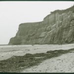 View of the beach and cliffs at Luccombe