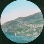 Colour sketch view of Ventnor which is incorrectly captioned as being Cowes