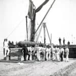 12 ton gun being lifted off a barge