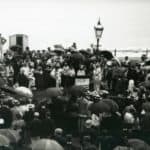 Sandown Promenade entertained by musicians called The Pierrots, the photographer is J. Dore dating between 1890 and 1914