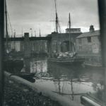 Barges moored up at Newport Quay. Coppins Bridge in background. Dore (?)