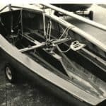 Donald Young built yacht on a trailer