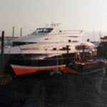 Tricat built by FBM Marine Ltd awaiting trials in Cowes