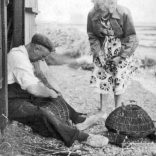 Bert Baker mending the pots - 1950s