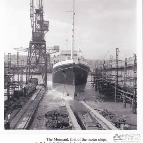 THV Mermaid launch in 1959 - one of four tenders built by J S Whites